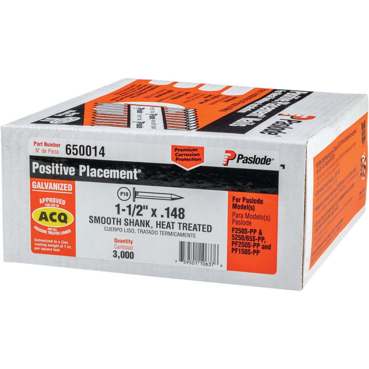 Paslode 1-1/2 In. x 0.148 In. Paper Tape Smooth Shank Heat Treated Mechanical Galvanized Metal Connector Nail (3000-Count)