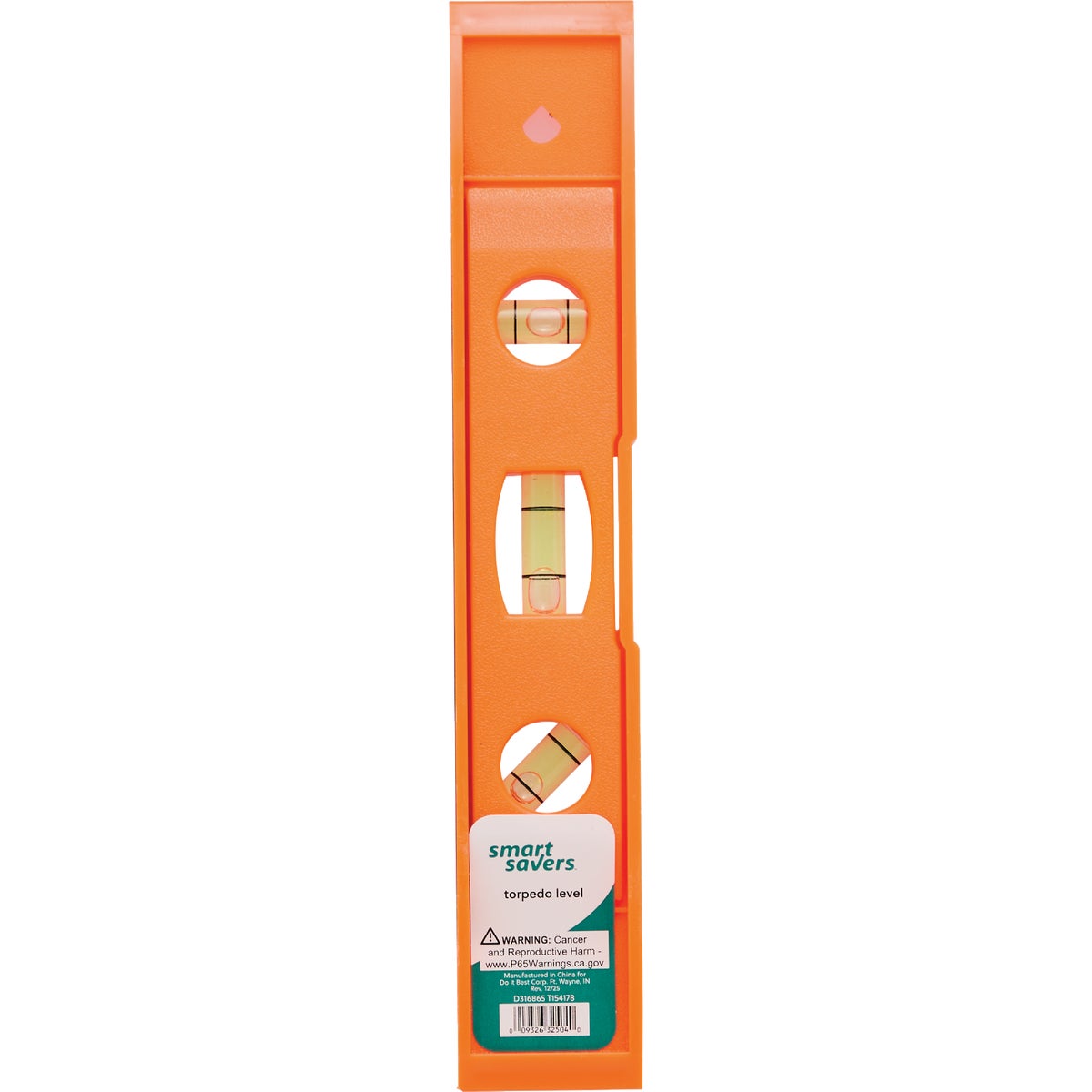 Smart Savers 9 In. Plastic Torpedo Level