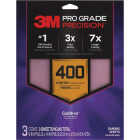 3M Pro Grade Precision 9 In. x 11 In. 400 Grit Sandpaper Sheet with No-Slip Grip Backing (3-Pack) Image 1