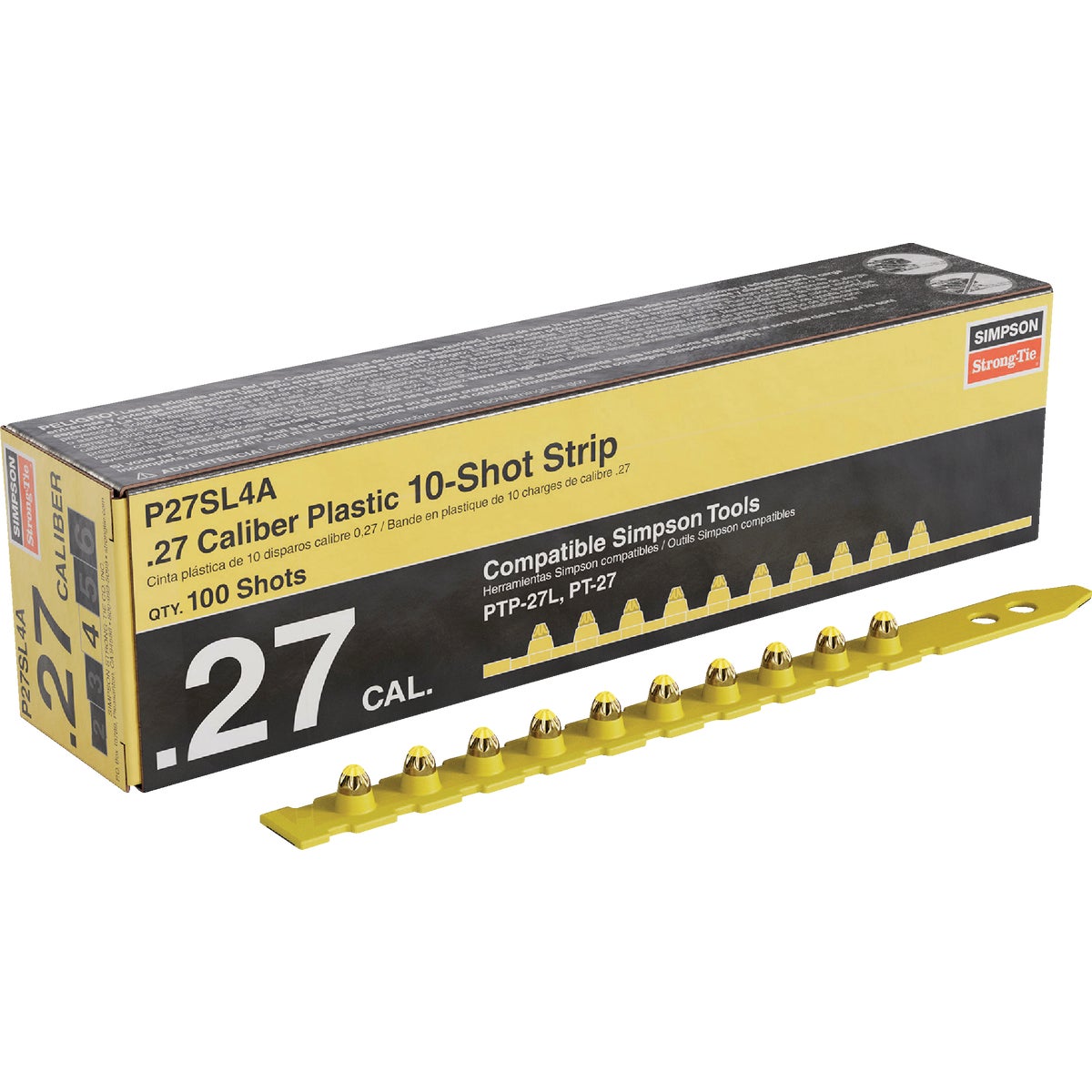 P27SL 0.27-Caliber Plastic, 10-Shot Strip Loads, Yellow - Imported (100-Qty)