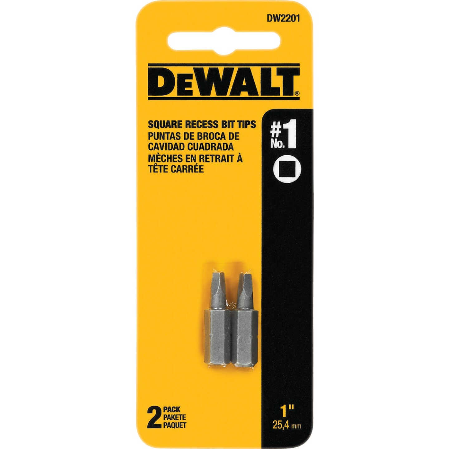 DEWALT Square Recess #1 1 In. Insert Screwdriver Bit Image 1