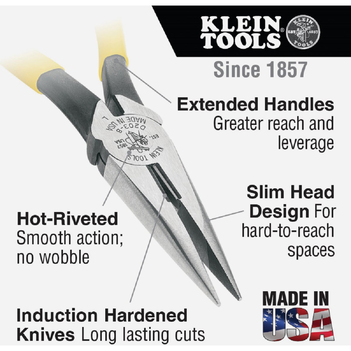 Klein 7 In. Standard Long Nose Pliers Image 2