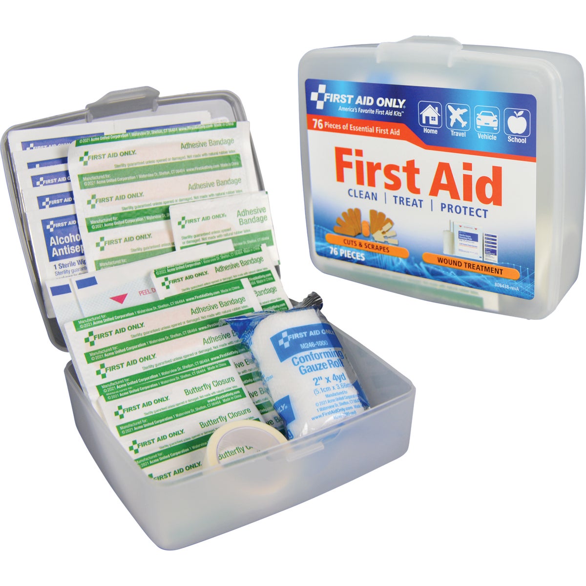 First Aid Only First Aid Kit with Plastic Case (76-Piece) Image 1