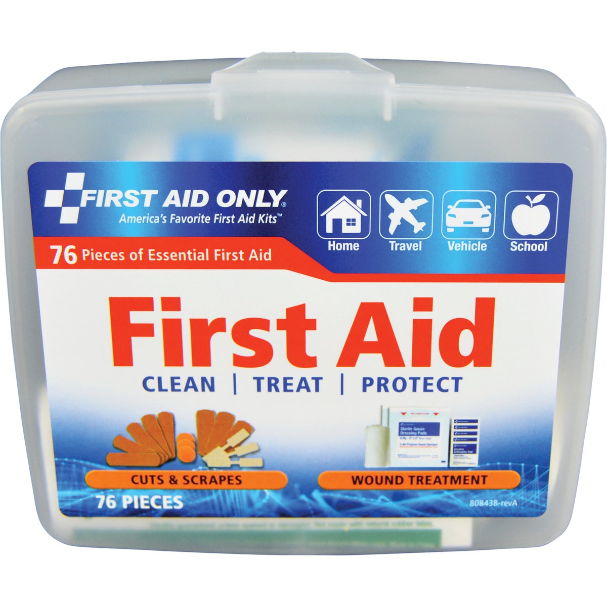 First Aid Only First Aid Kit with Plastic Case (76-Piece) Image 3