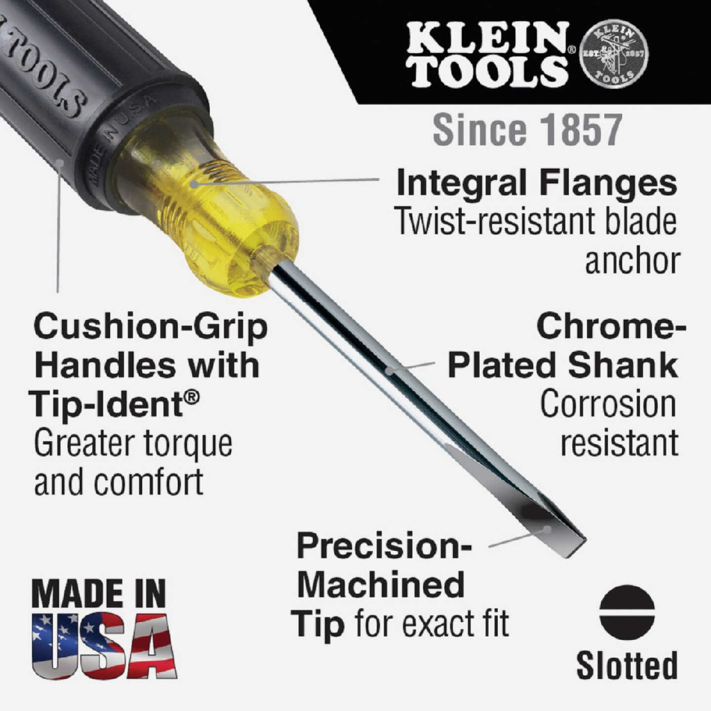 Klein 5/16 In. x 6 In. Square Shank Keystone Slotted Screwdriver Image 3