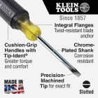 Klein 3/16 In. x 3 In. Cabinet-Tip Slotted Screwdriver Image 2