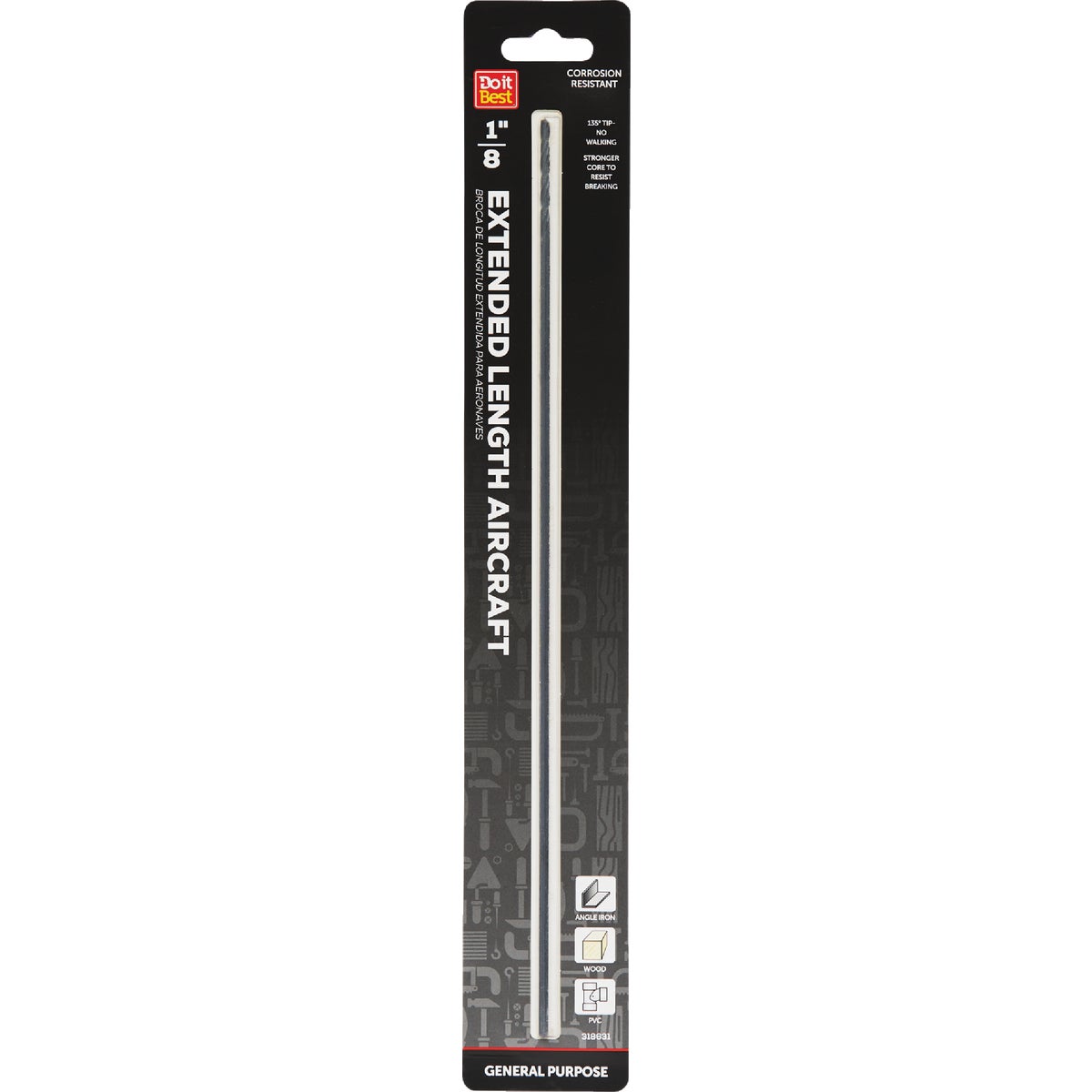 Do it Best 1/8 In. x 12 In. Black Oxide Extended Length Drill Bit Image 1