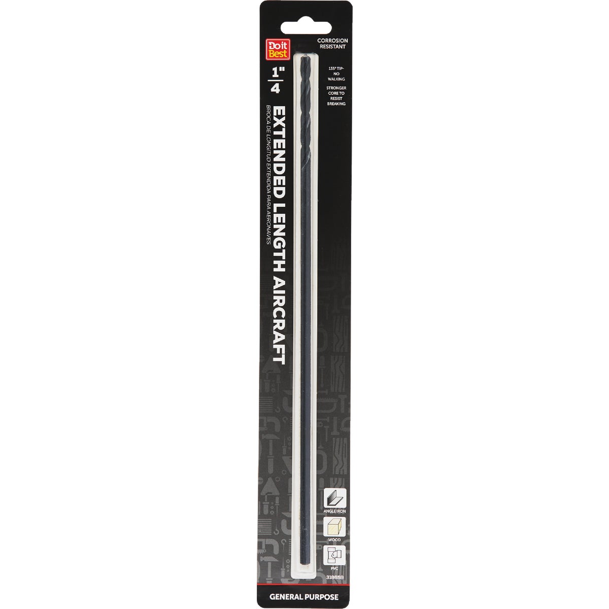 Do it Best 1/4 In. x 12 In. Black Oxide Extended Length Drill Bit Image 1