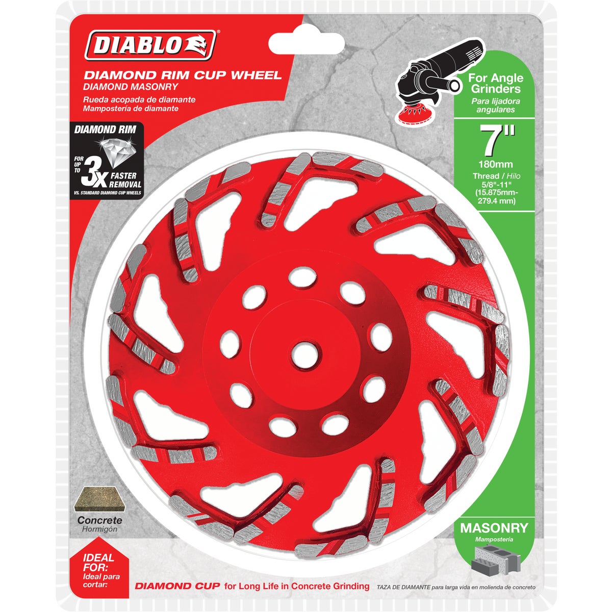 Diablo 7 In. Masonry Diamond Cup Wheel Image 2