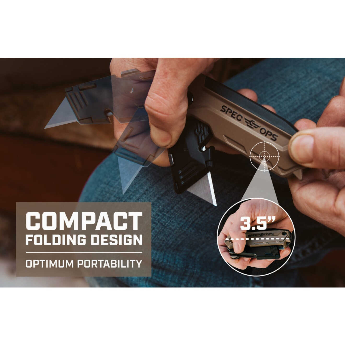 Spec Ops Retractable-Blade Folding Utility Knife with (3) Blades Image 2