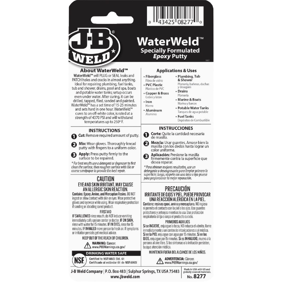 J-B Weld 2 Oz. WaterWeld Epoxy Putty Image 7