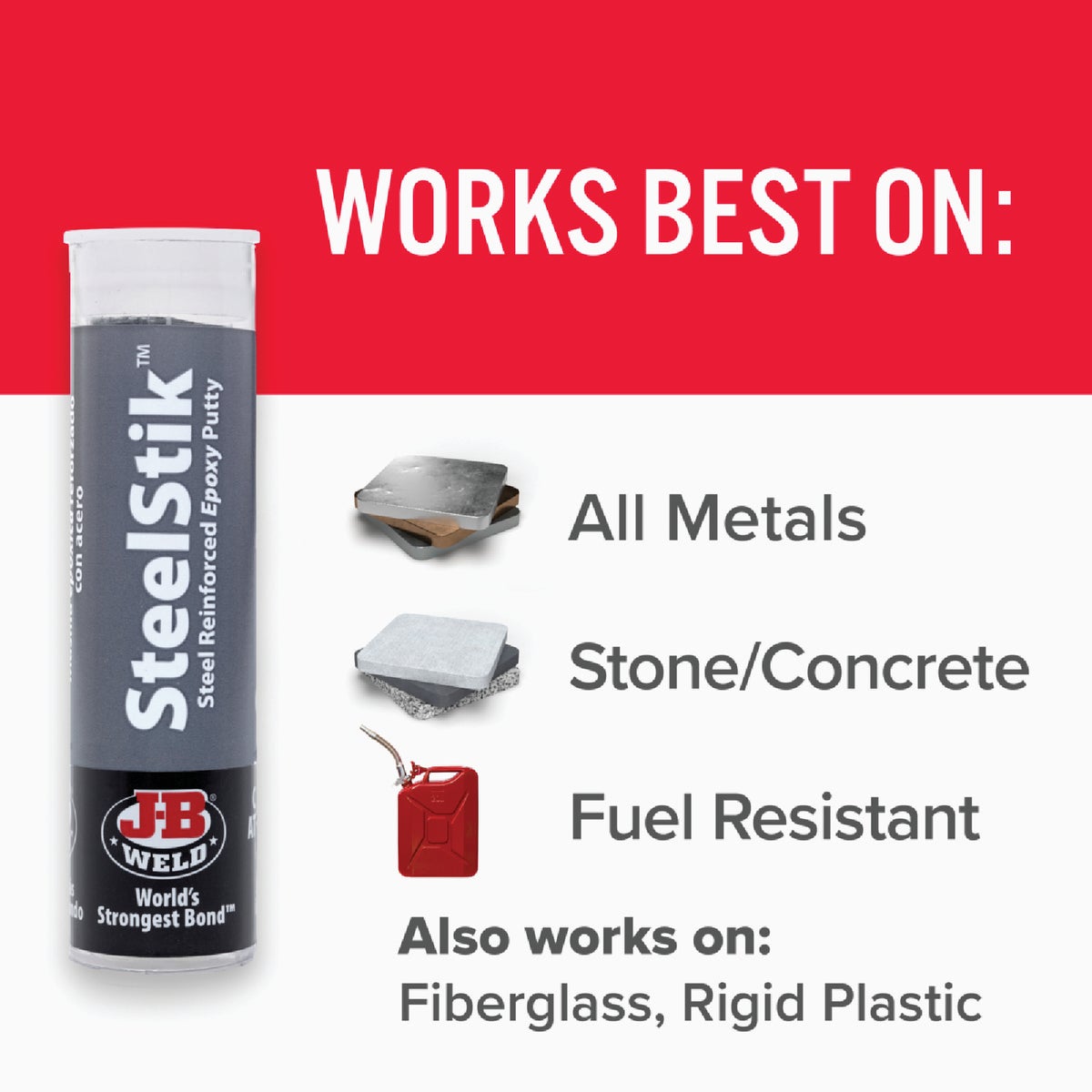 J-B Weld SteelStik 2 Oz. Gray Epoxy Putty Image 3