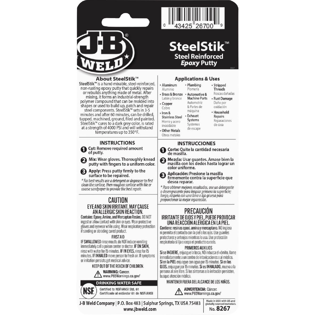 J-B Weld SteelStik 2 Oz. Gray Epoxy Putty Image 7