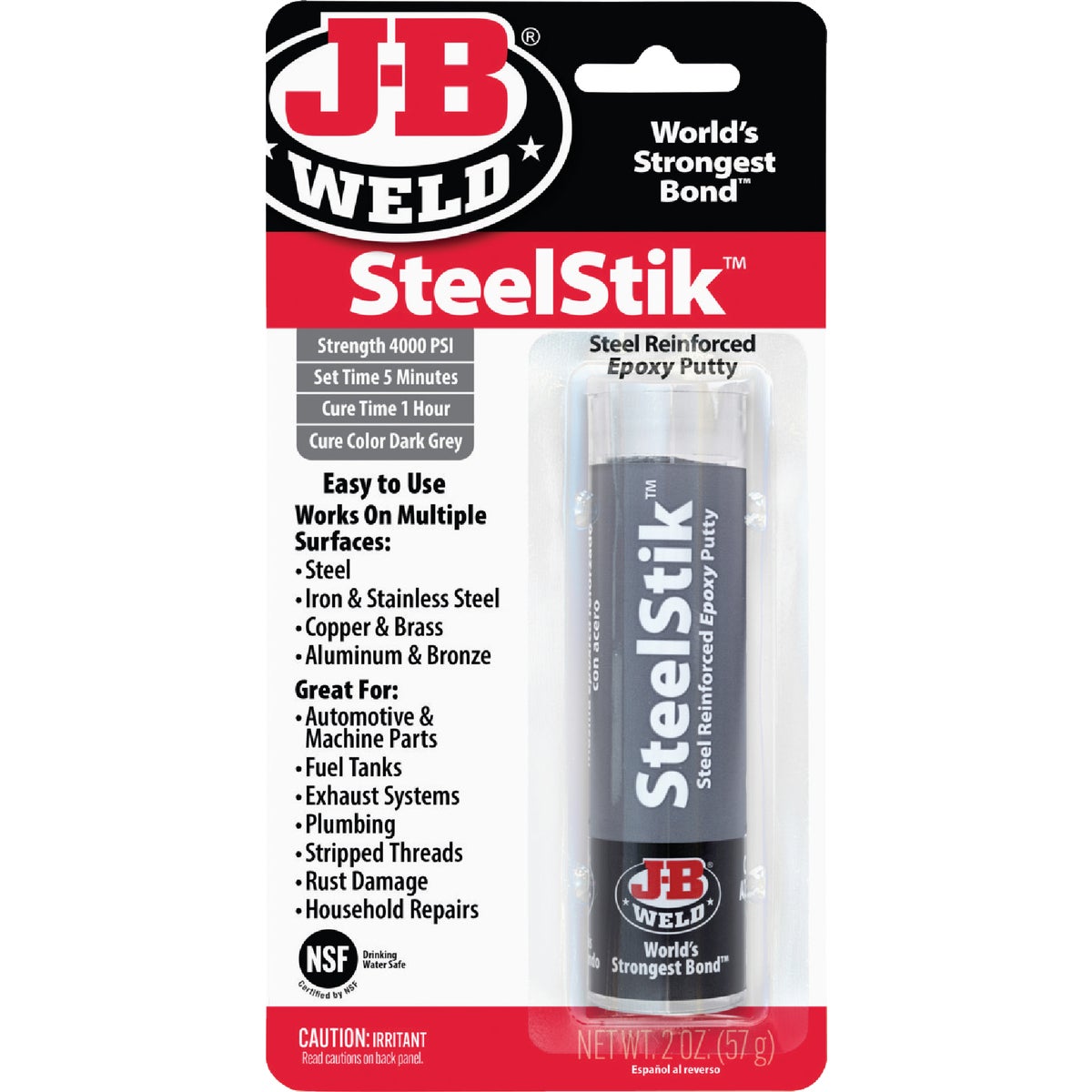 J-B Weld SteelStik 2 Oz. Gray Epoxy Putty