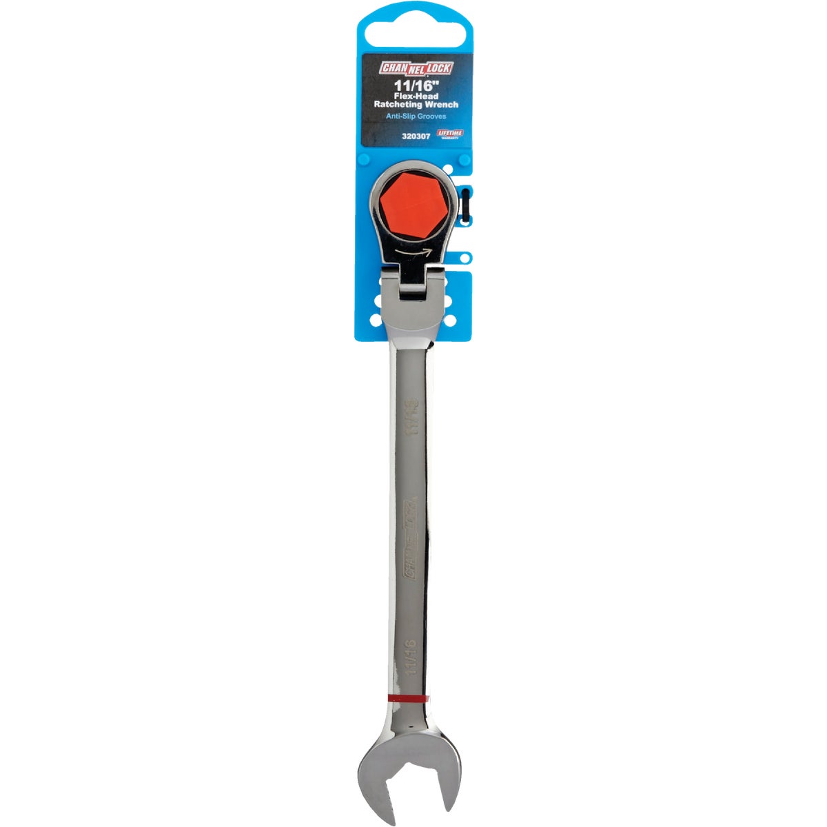 Channellock Standard 11/16 In. 12-Point Ratcheting Flex-Head Wrench Image 2