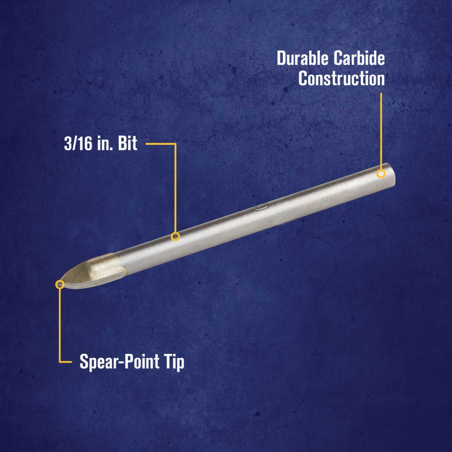 Irwin 3/16 In. x 6-1/4 In. Carbide Glass & Tile Drill Bit Image 2