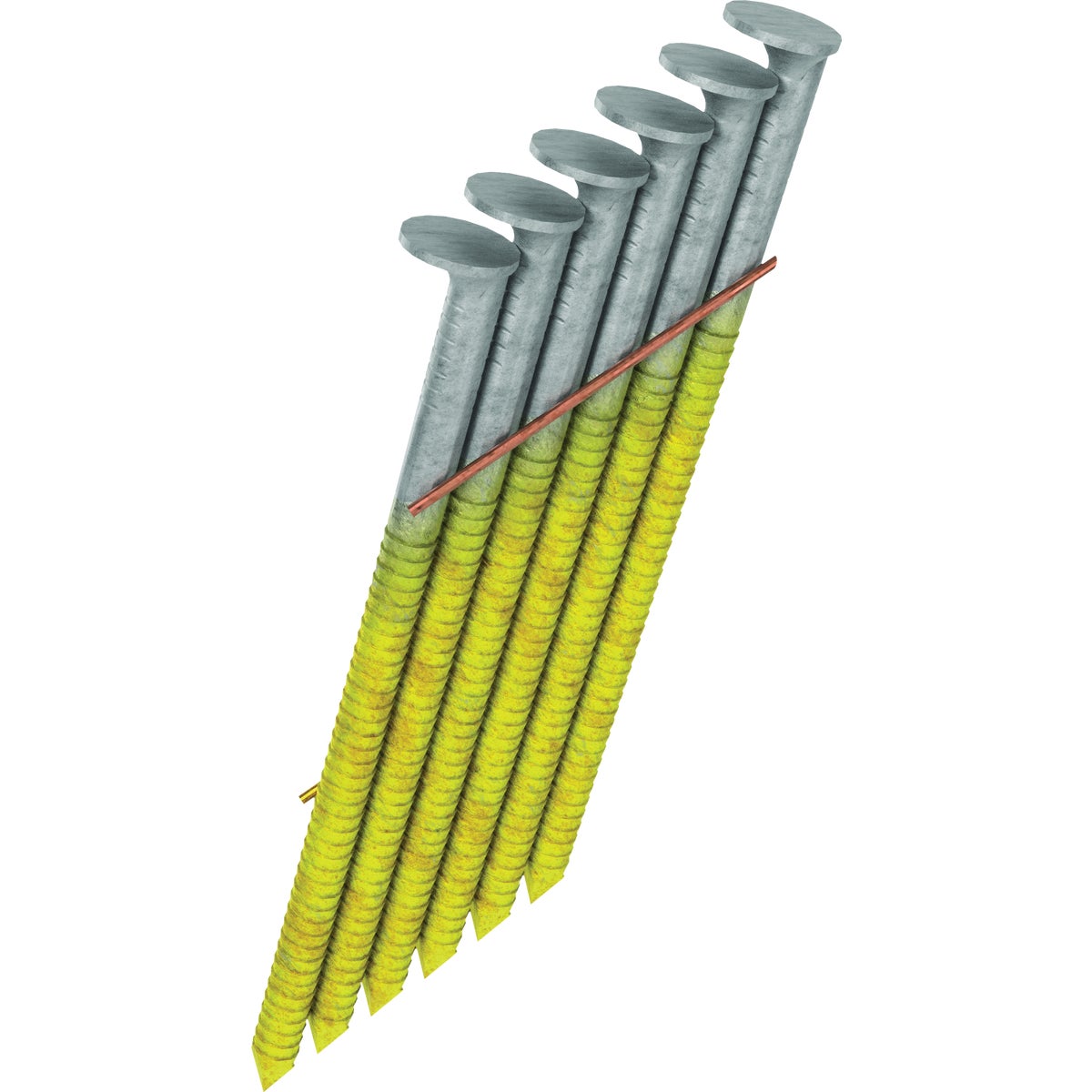 Grip-Rite 2-3/8 In. x 0.113 In. 28 Deg. Bright Coated Offset Round Head Ring Shank Wire Weld Collated Framing Nail (2500-Count)