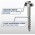 Kreg #8 x 1-1/4 In. Square Coarse Thread Maxi-Loc Head Zinc Pocket-Hole Screw (100 Ct.) Image 3