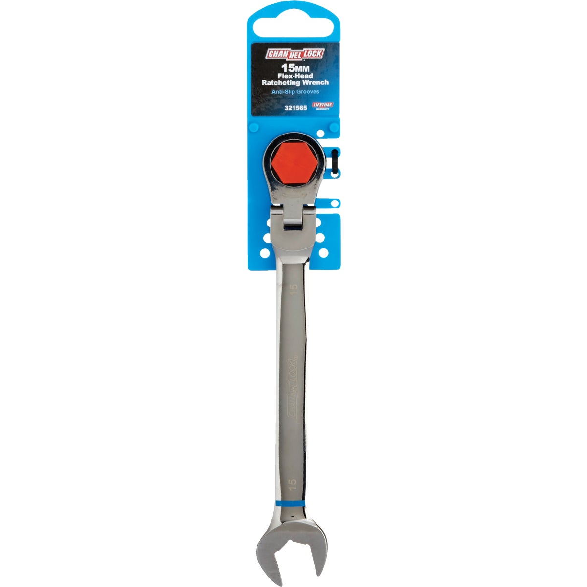 Channellock Metric 15 mm 12-Point Ratcheting Flex-Head Wrench Image 2
