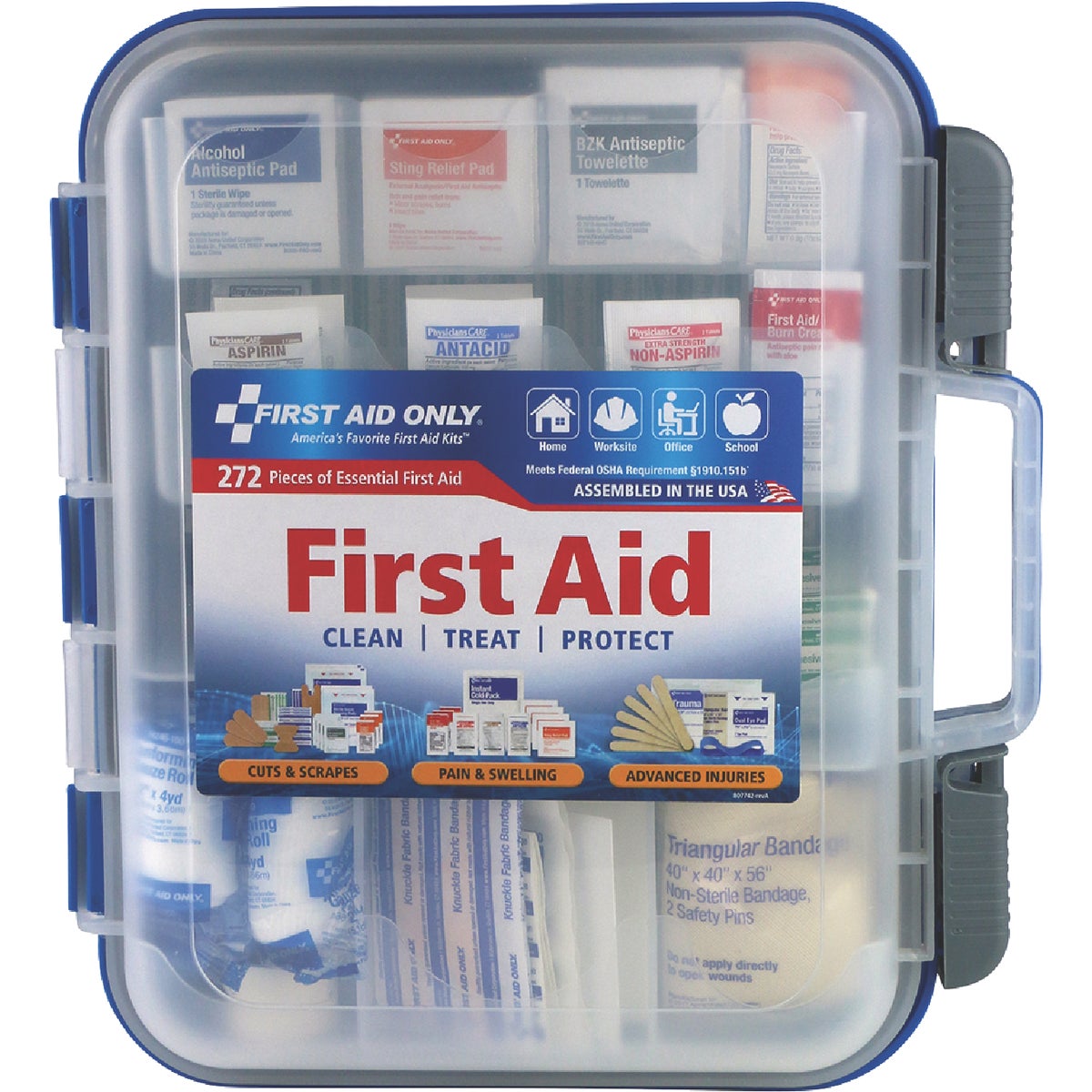First Aid Only 50-Person Bulk Clear Front First Aid Kit (272-Piece) Image 1