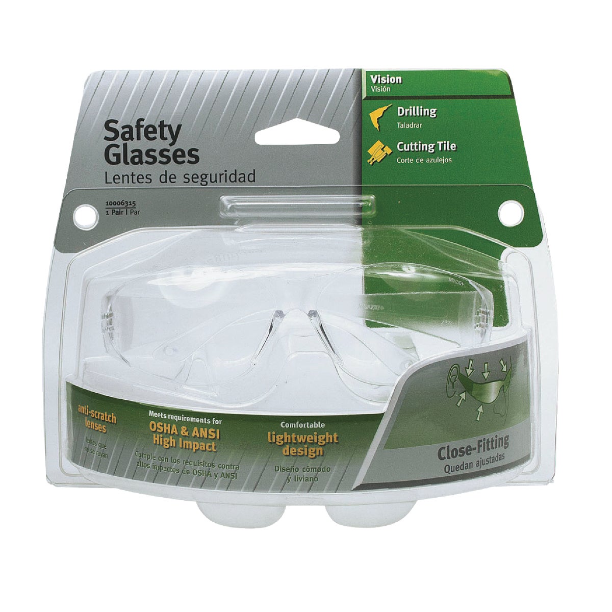 PIP Pro Safety Rimless Clear Safety Glasses Image 2
