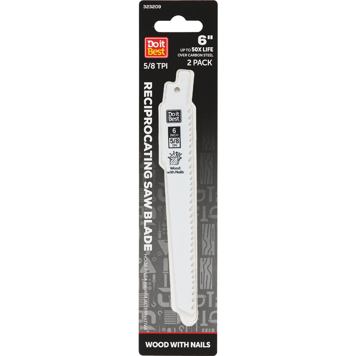 Do it Best 6 In. 5/8 TPI Bi-Metal Nail-Embedded Wood Reciprocating Saw Blade (2-Pack)