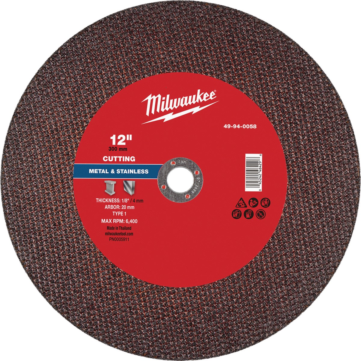 Milwaukee Type 1 12 In. x 1/8 In. x 20mm Metal Cut-Off Wheel