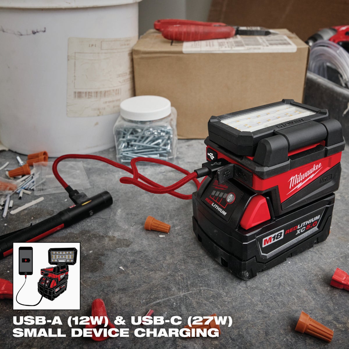 Milwaukee ROVER M18 Compact Folding USB Flood Light (Tool Only) Image 6