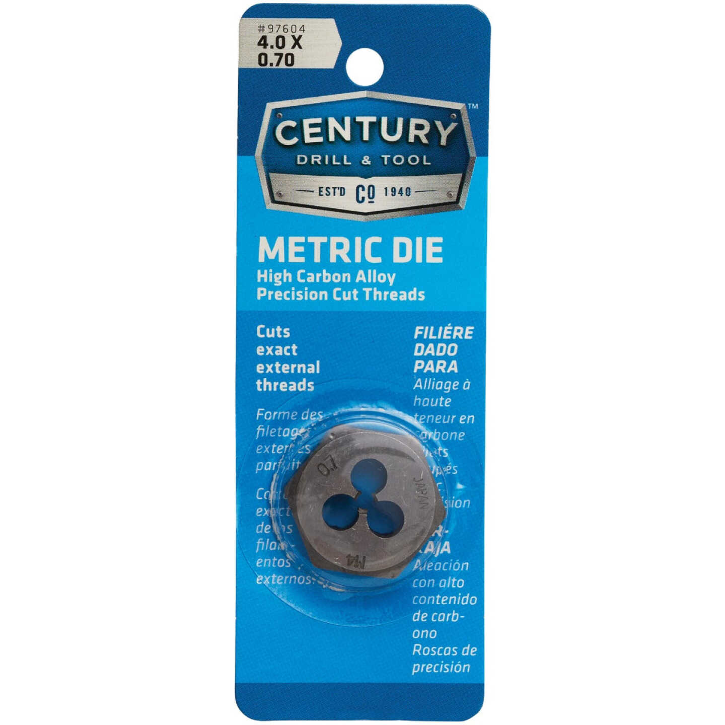 Century Drill & Tool 4.0x0.70 NPT 1 In. Across Flats Hexagon Pipe Die Image 1