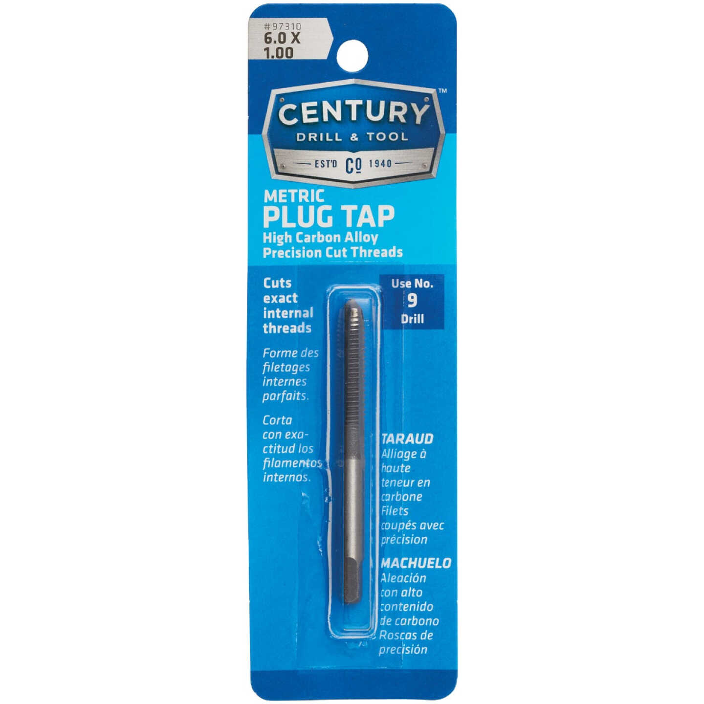 Century Drill & Tool 6.0x1.00 Carbon Steel Metric Tap Image 1