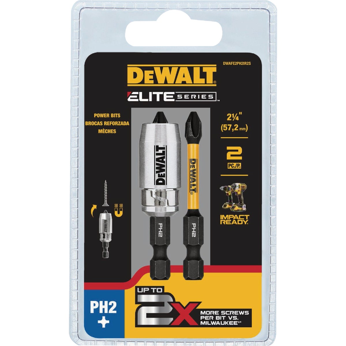 DeWalt Elite Series 2-1/4 In. #2 Phillips Steel Screwdriver Bit (3-Piece) Image 3