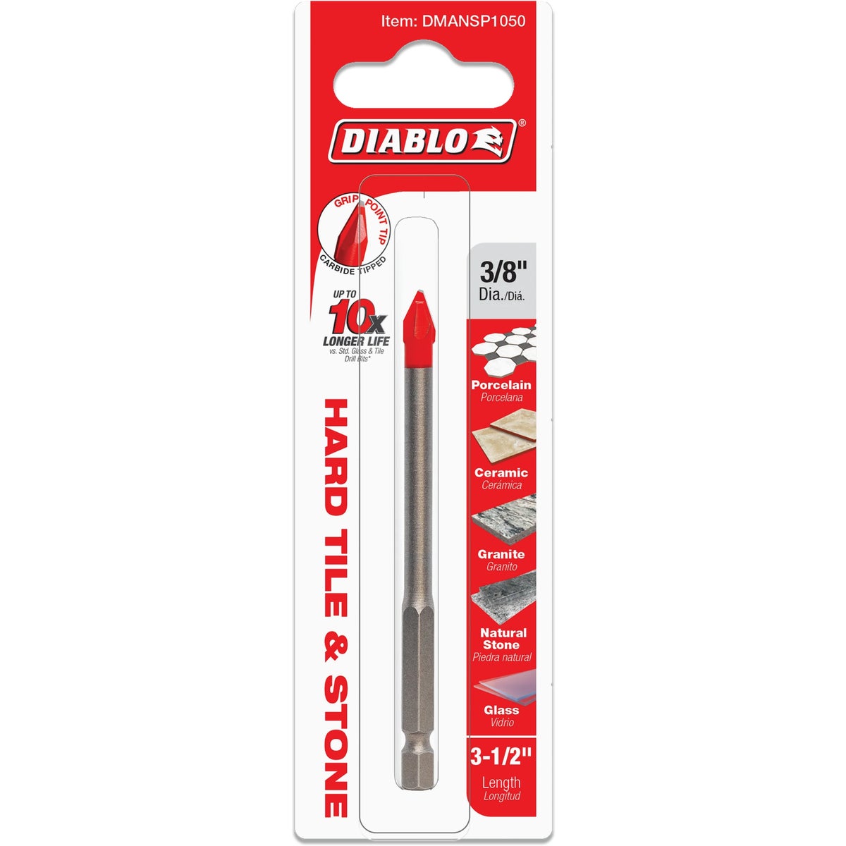 Diablo 3/8 In. x 3-1/2 In. Carbide Tipped Glass, Tile & Stone Drill Bit Image 2