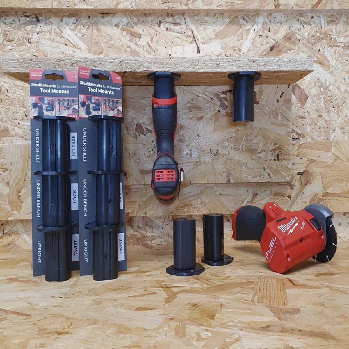 StealthMounts Tool Mounts for Milwaukee M12 (3-Pack) Image 2