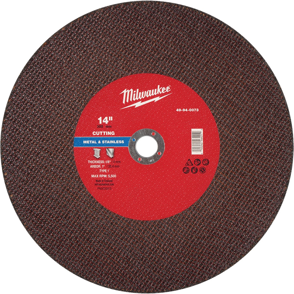 Milwaukee Type 1 14 In. x 1/8 In. x 1 In. Metal Cut-Off Wheel