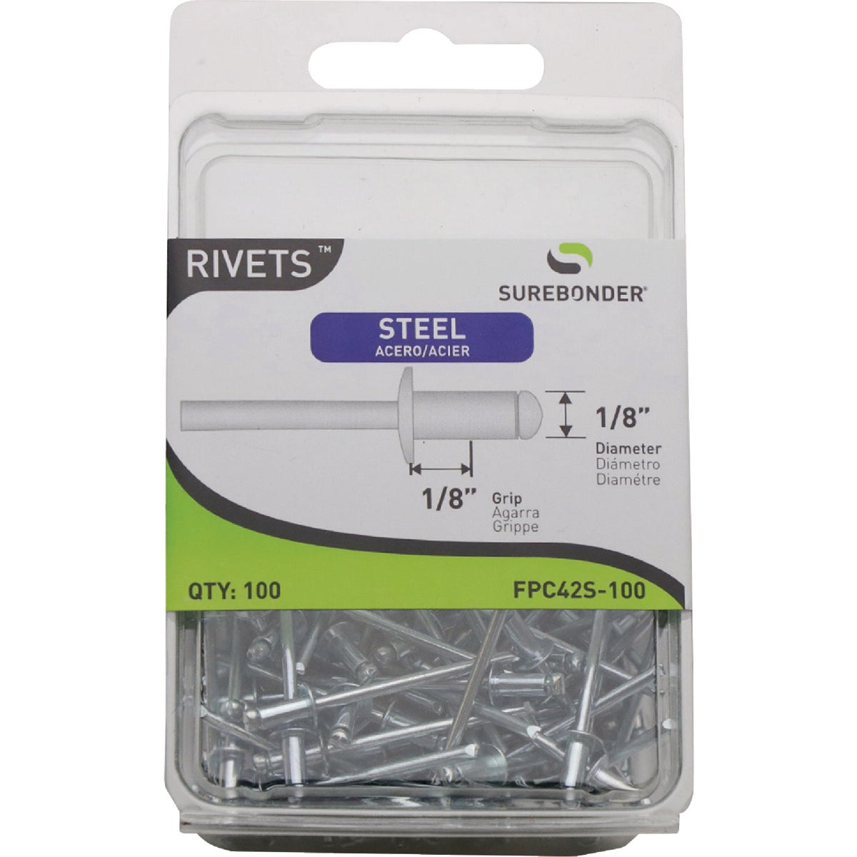 Surebonder 1/8 In. x 1/8 In. Steel Rivet (100-Pack) Image 1