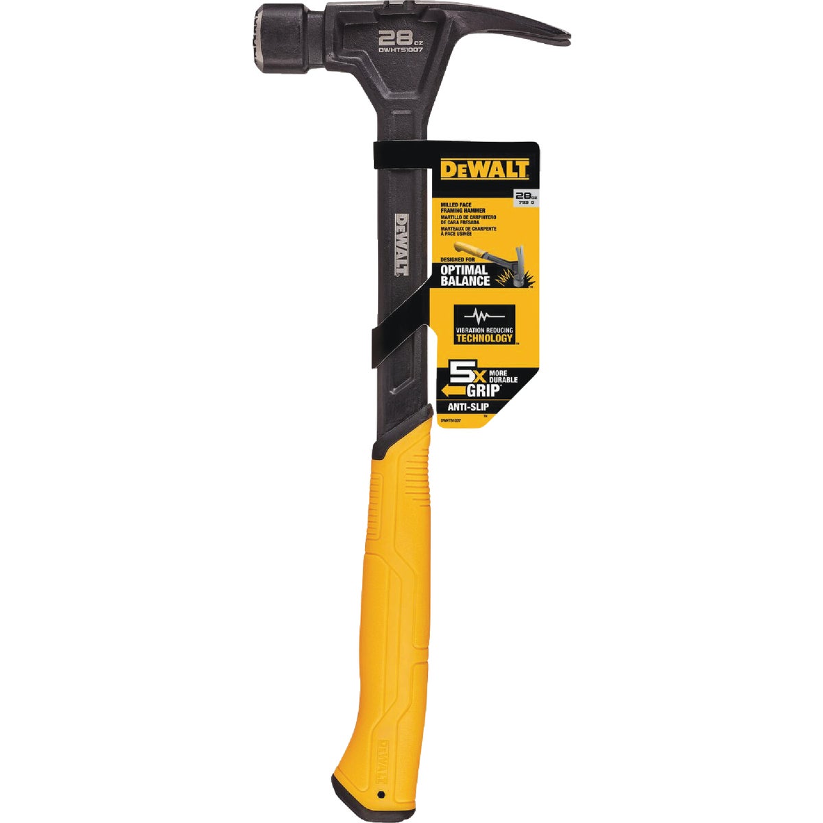 DEWALT 28 Oz. Milled Face Framing Hammer with Steel Handle Image 1