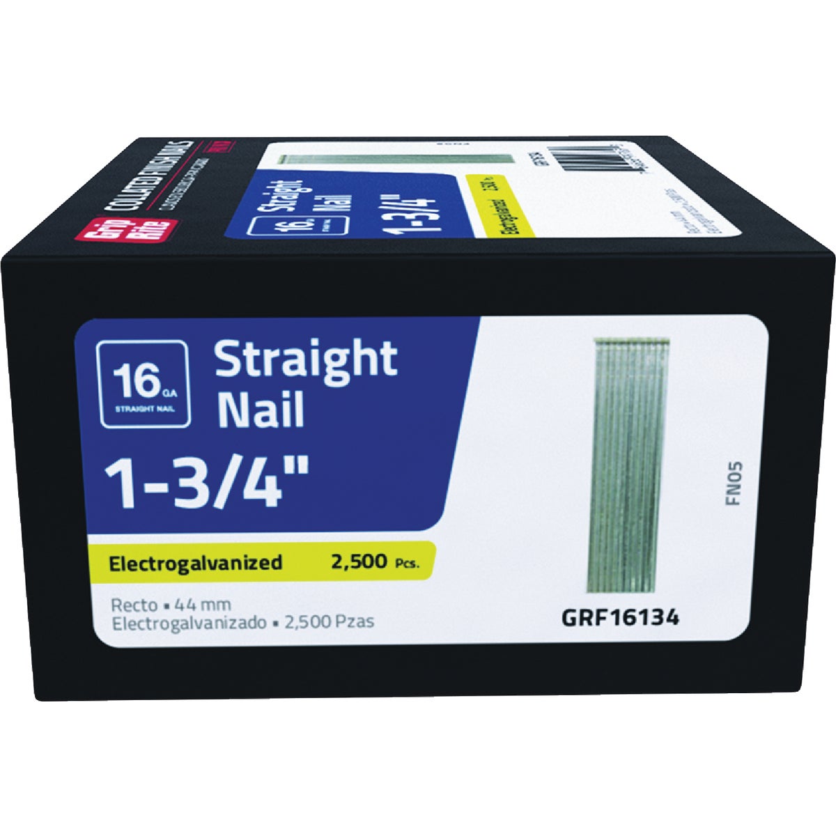 Grip-Rite 1-3/4 In. 16 ga Electrogalvanized Straight Collated Finishing Nail (2500-Count) Image 1