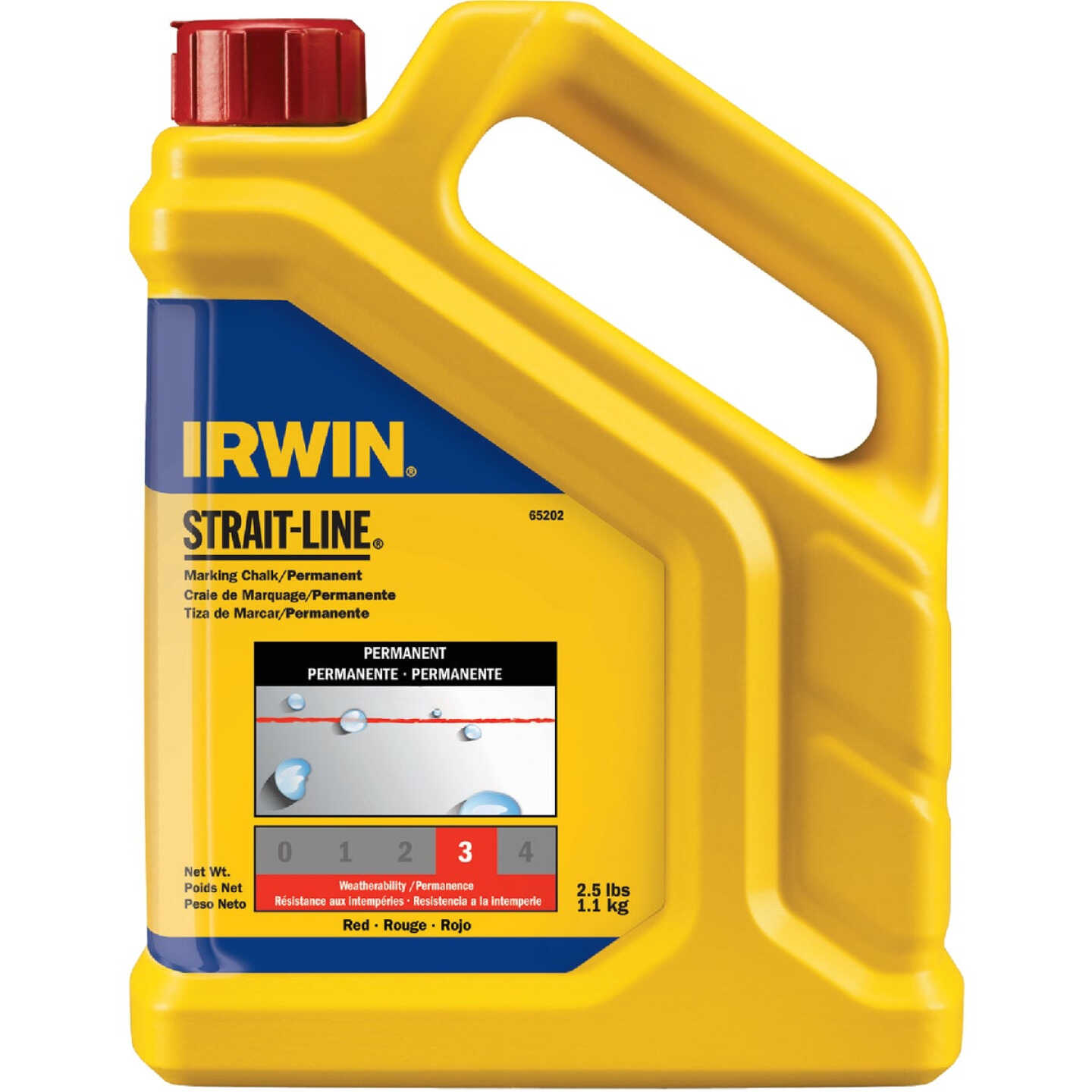 Irwin STRAIT-LINE 2-1/2 Lb. Red Permanent Chalk Line Chalk Image 1