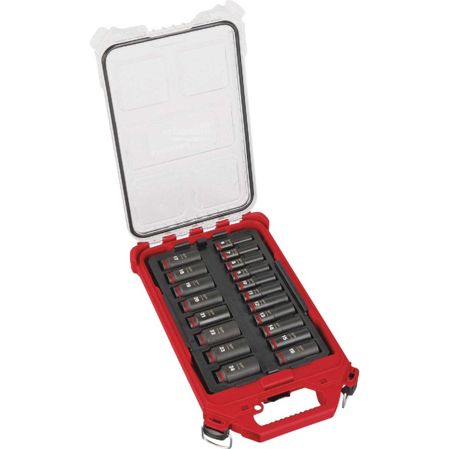 Milwaukee SHOCKWAVE Metric 3/8 In. Drive 6-Point Deep Impact Driver Set with PACKOUT Organizer (19-Piece) Image 1