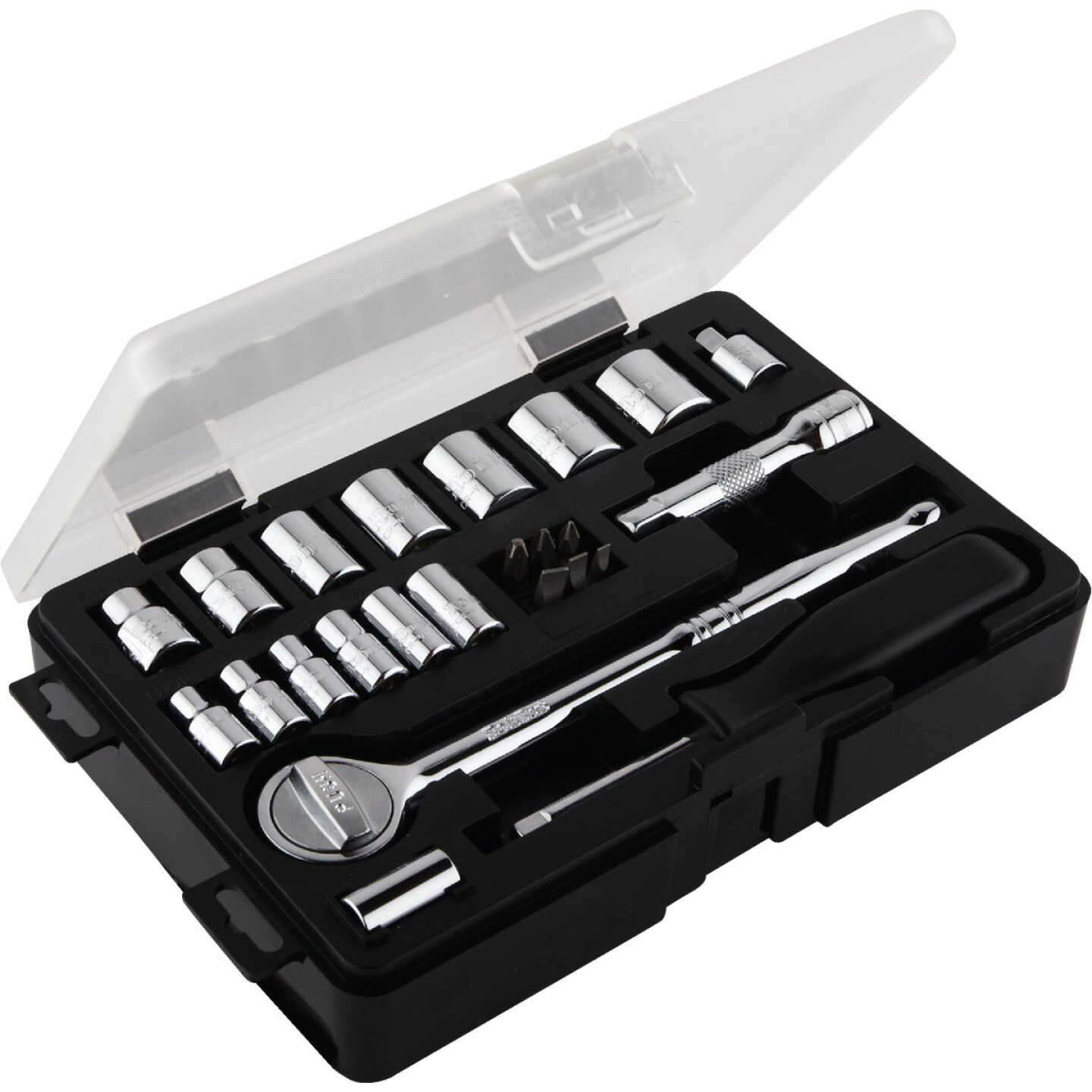 Do it Best Standard 1/4 In. and 3/8 In. Drive 6-Point Shallow Ratchet & Socket Set (24-Piece) Image 1
