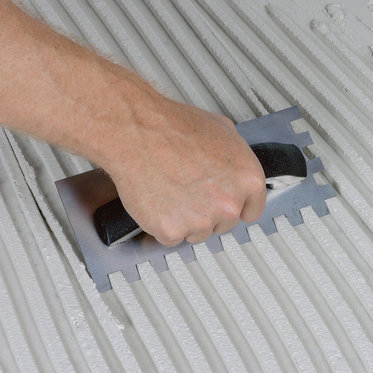 QEP 1/2 In. x 1/2 In. x 1/2 In. Steel Economy Square-Notched Trowel with D-Handle Image 2