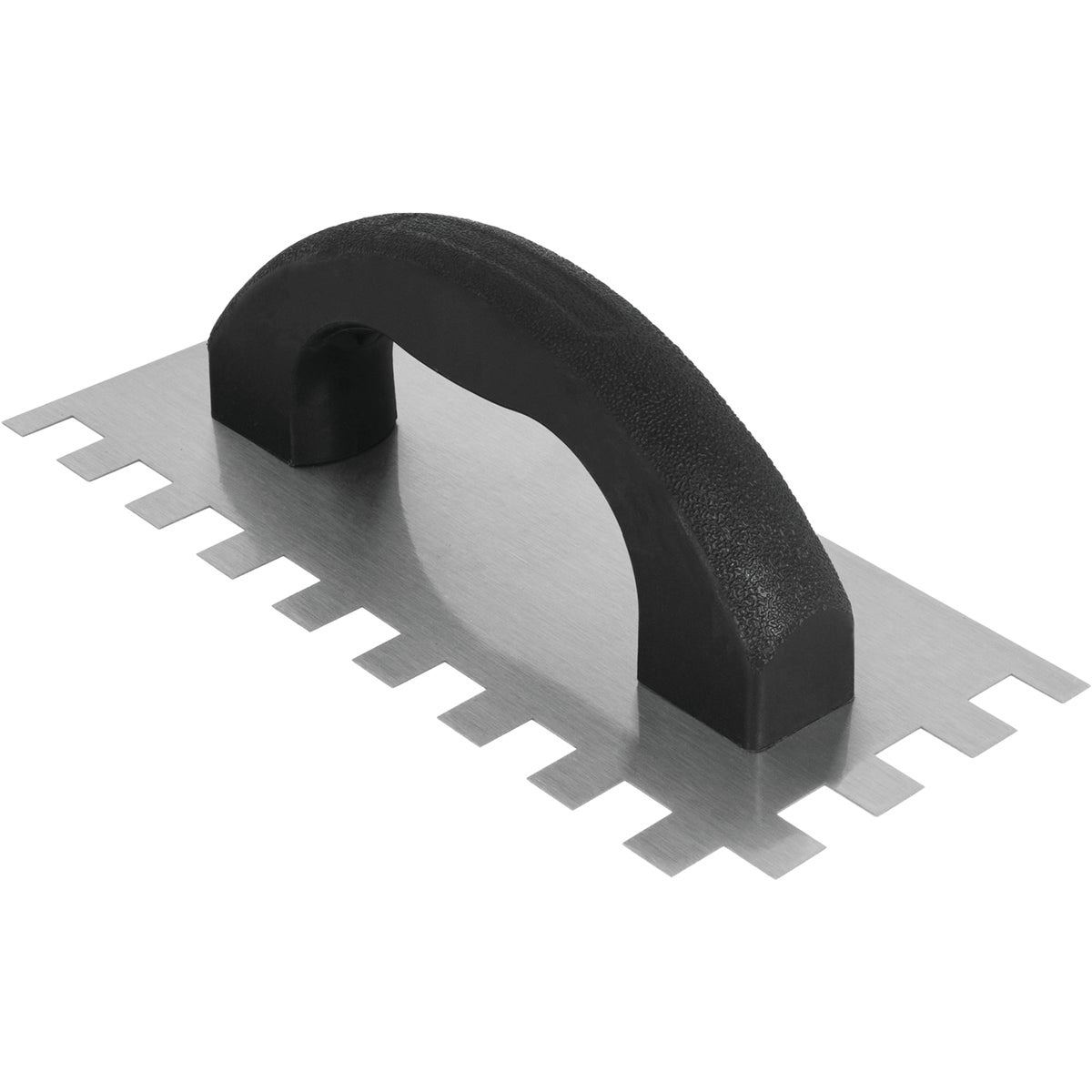 QEP 1/2 In. x 1/2 In. x 1/2 In. Steel Economy Square-Notched Trowel with D-Handle