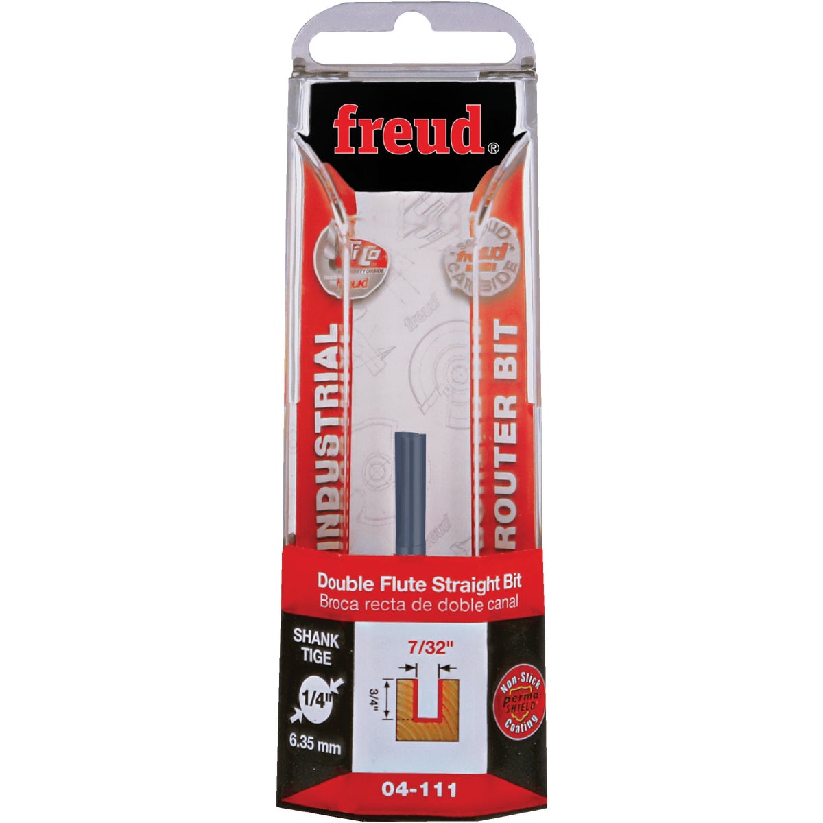 Freud 7/32 In. x 3/4 In. Double Flute Straight Router Bit