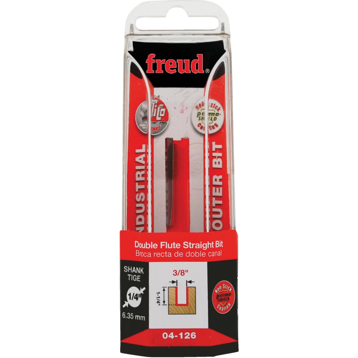Freud 3/8 In. x 1-1/4 In. Double Flute Straight Router Bit
