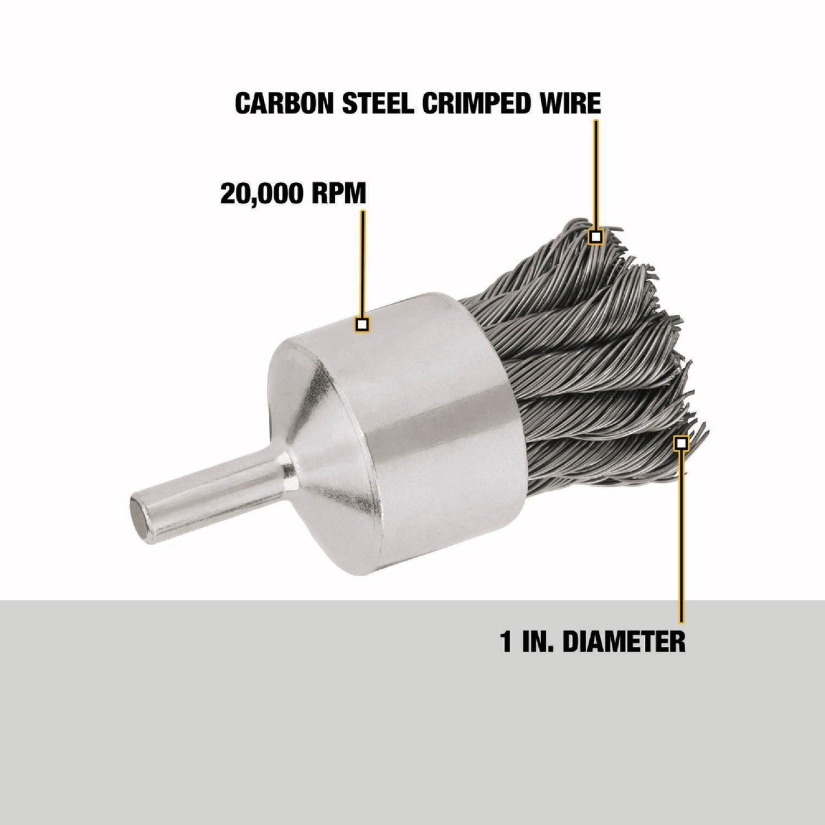 DEWALT 1 In. Knot Wire End Brush Image 1