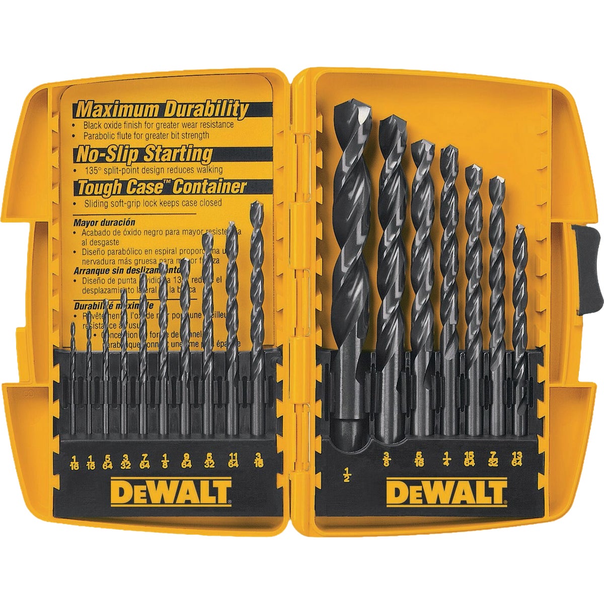DEWALT Black Oxide Split-Point Twist Drill Bit Set (17-Piece)
