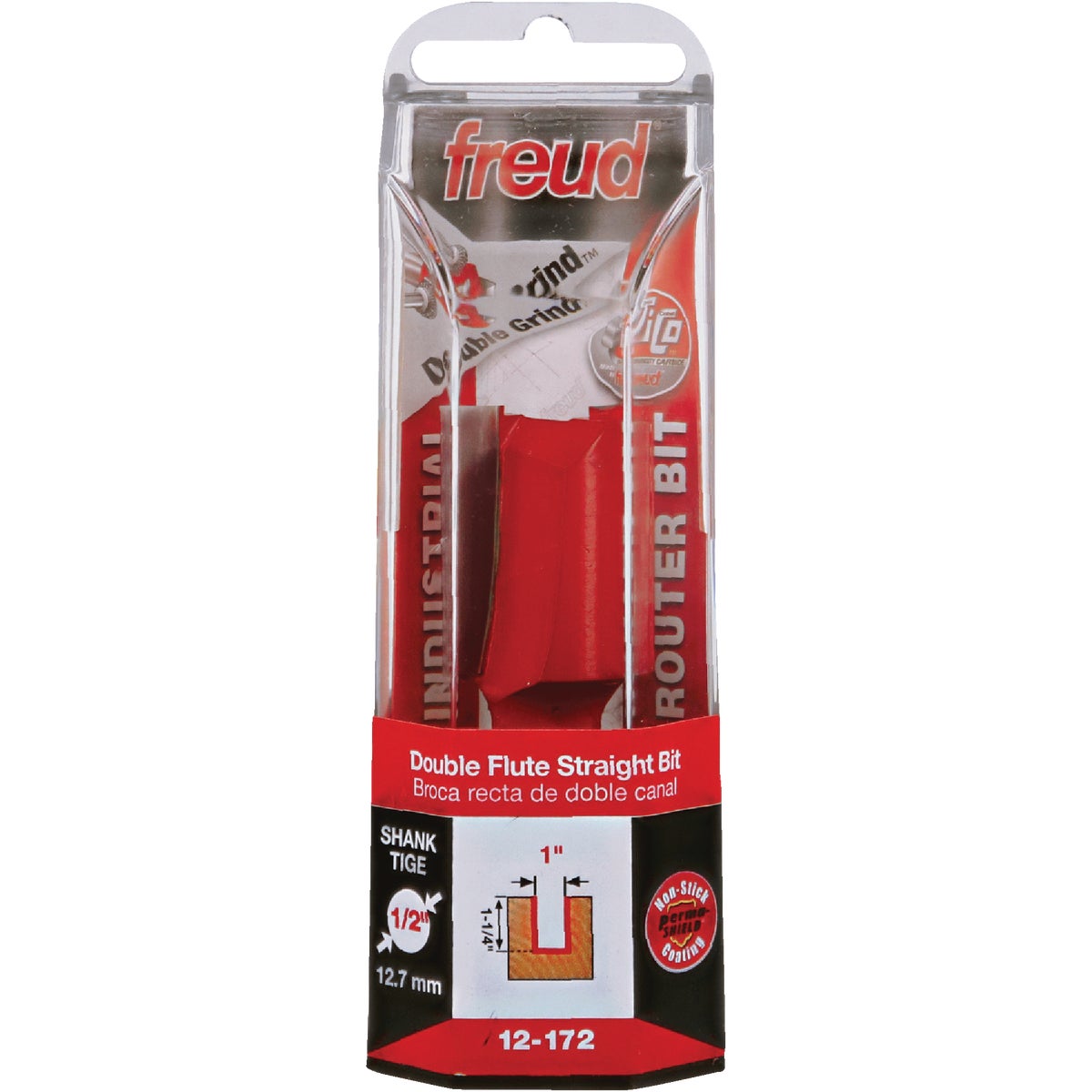 Freud 1 In. x 1-1/4 In. Double Flute Eclipse Grind Straight Router Bit