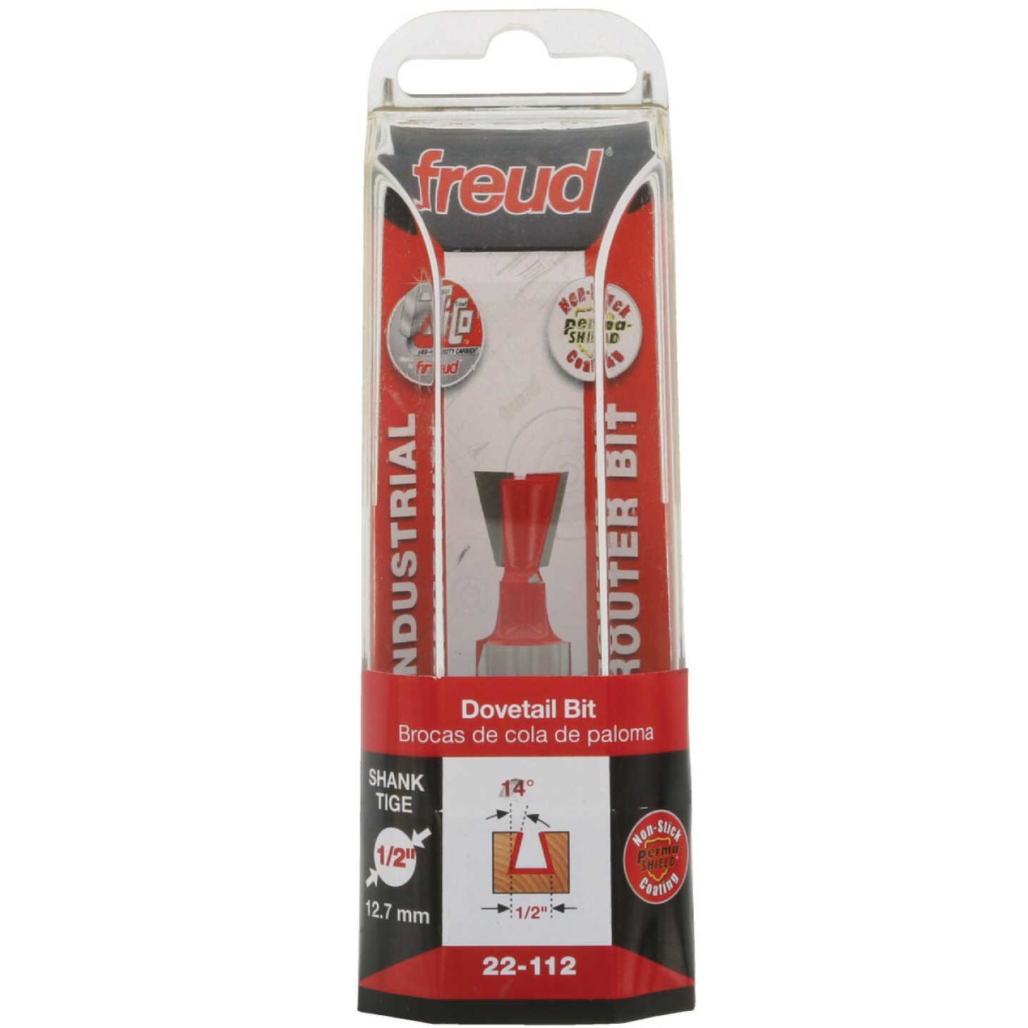 Freud 1/2 In. x 1/2 In. Dovetail Router Bit with 1/2 In. Shank Image 1