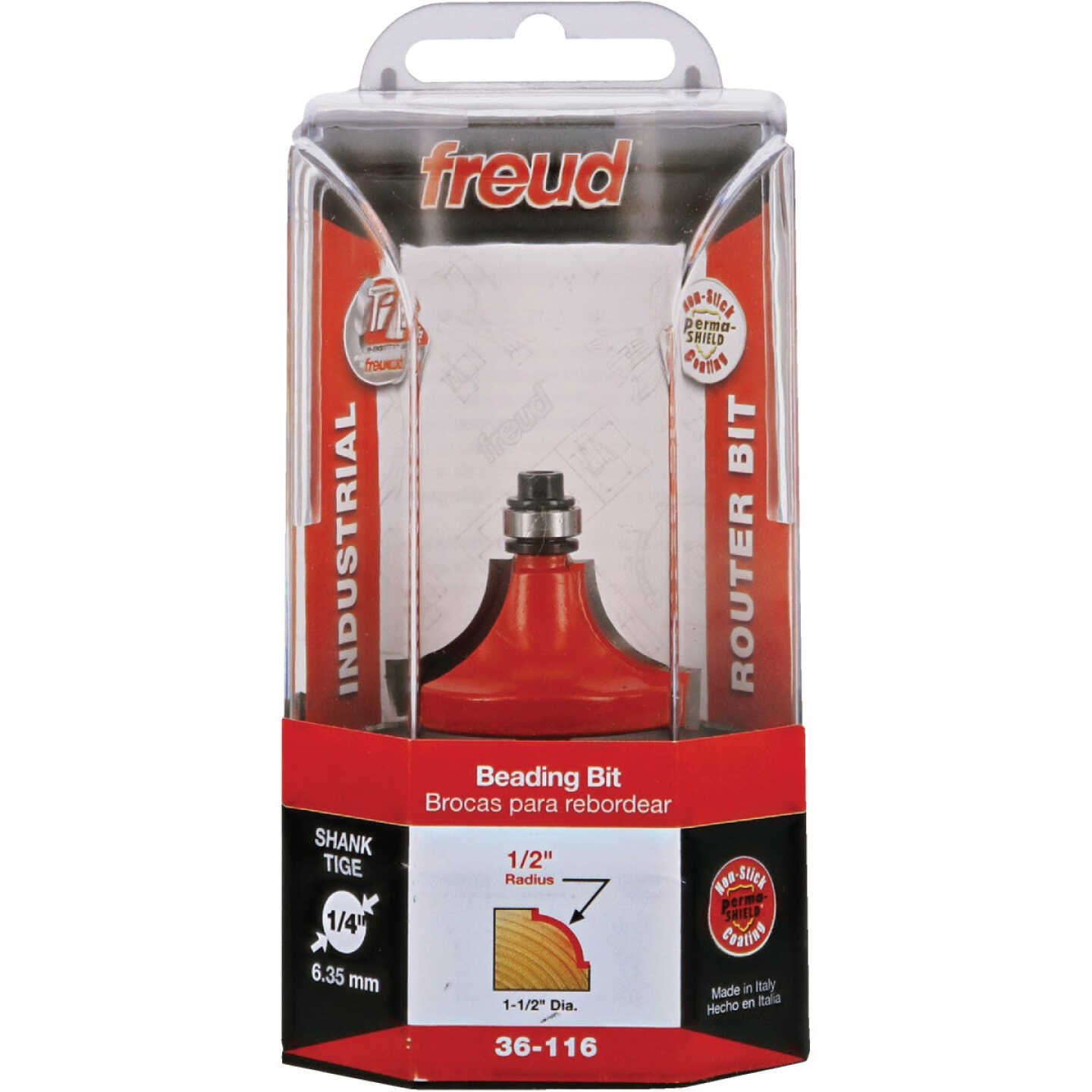 Freud 1/2 In. Quadra-Cut Radius Beading Router Bit Image 1