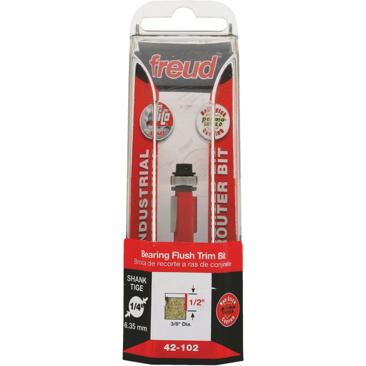 Freud 3/8 In. x 1/2 In. 2-Cutter Flush Trim Router Bit